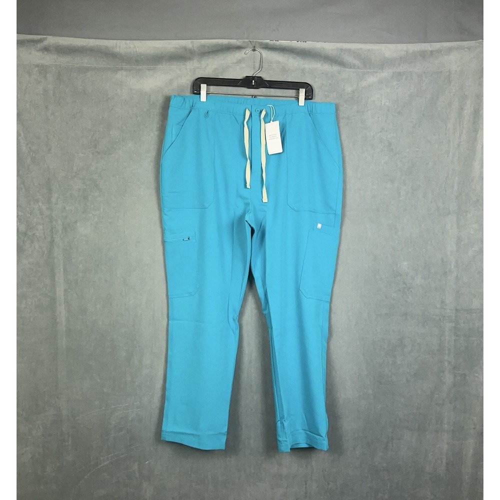 FIGS Slim Cairo Cargo Scrub Pants Mens Size 2XL Teal Blue NWT